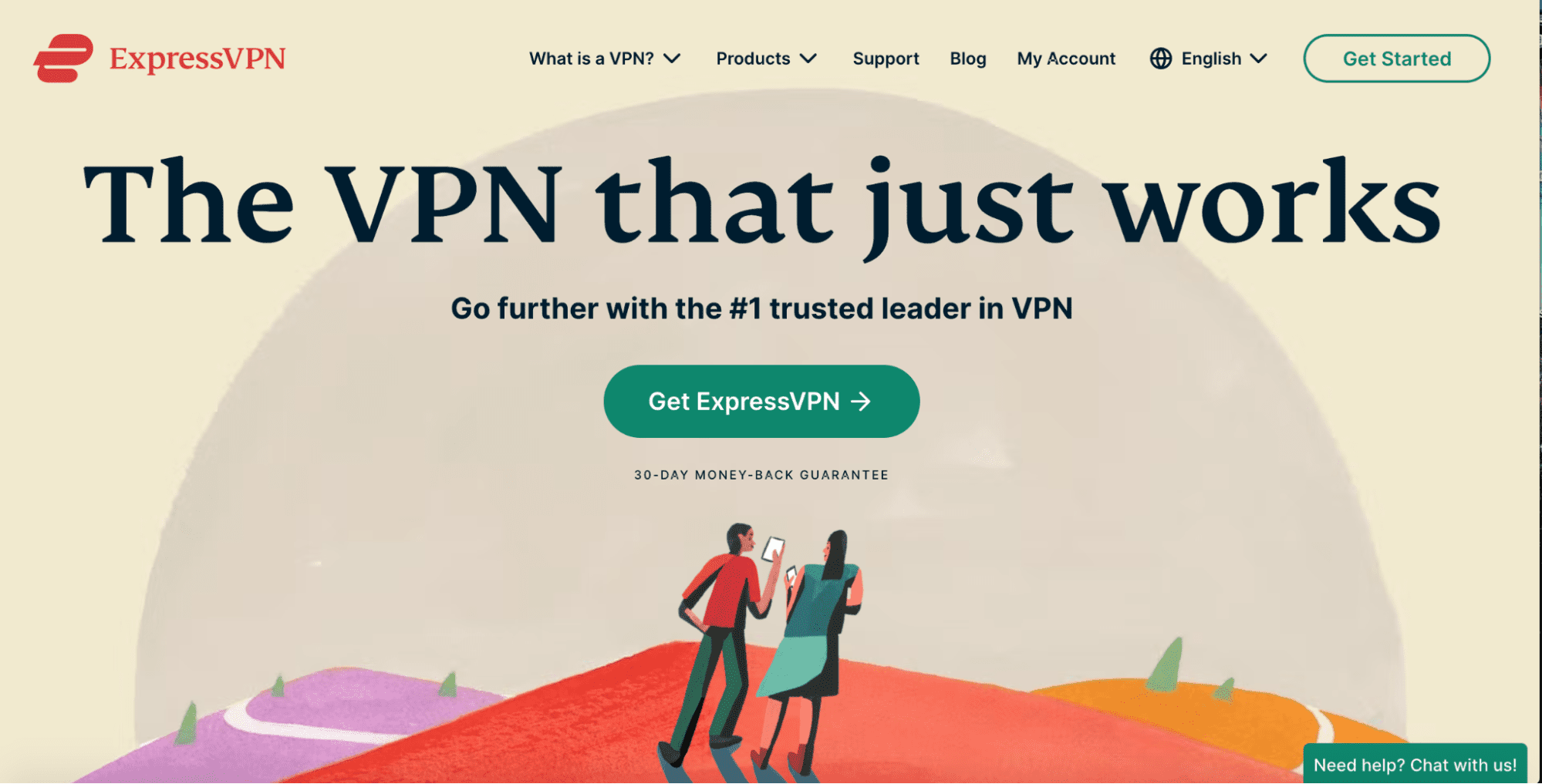 Strona docelowa produktu ExpressVPN