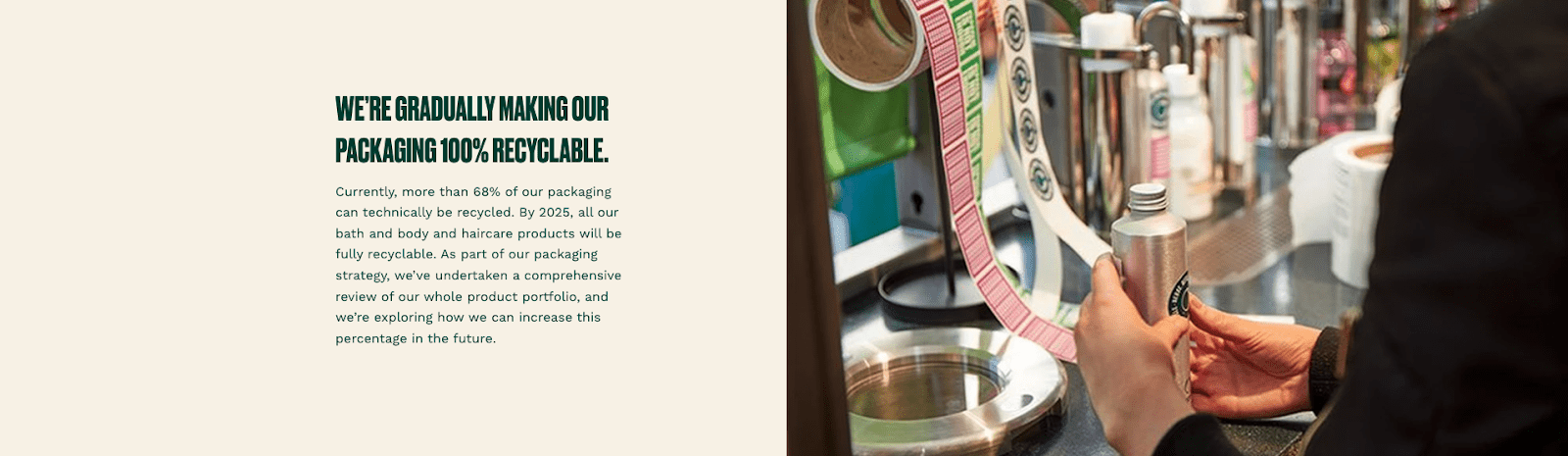 Informations sur l'emballage de The Body Shop