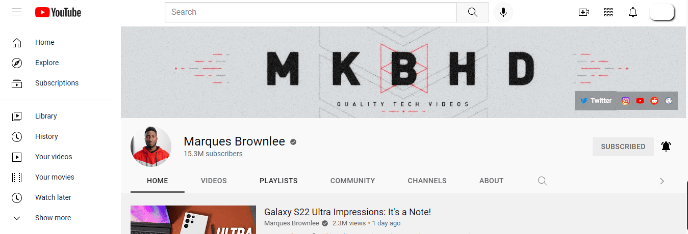 YouTube-Kanal von MKBHD