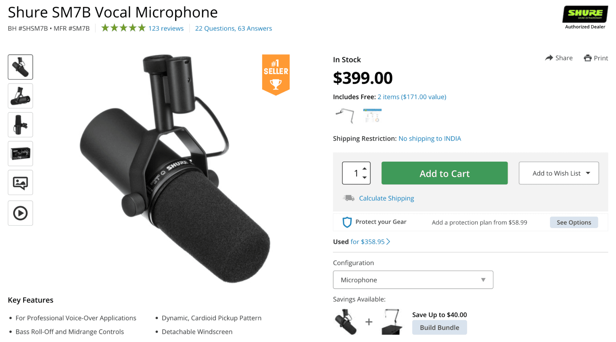 Shure SM7B Gesangsmikrofon