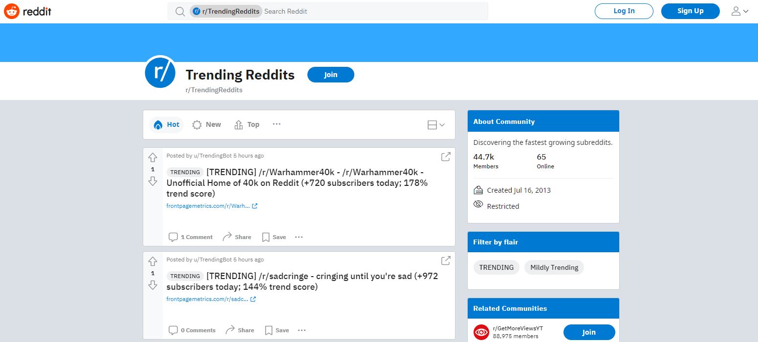 Популярные Reddits