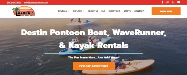 Pontoon di Luther, Wave runners e noleggio di kayak