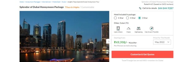 Die Pracht - Flitterwochenpakete in Dubai