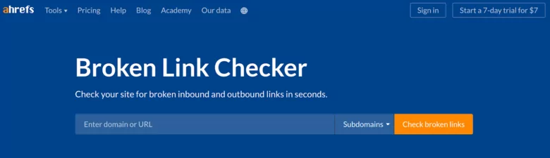 ahrefs 斷開鏈接檢查器