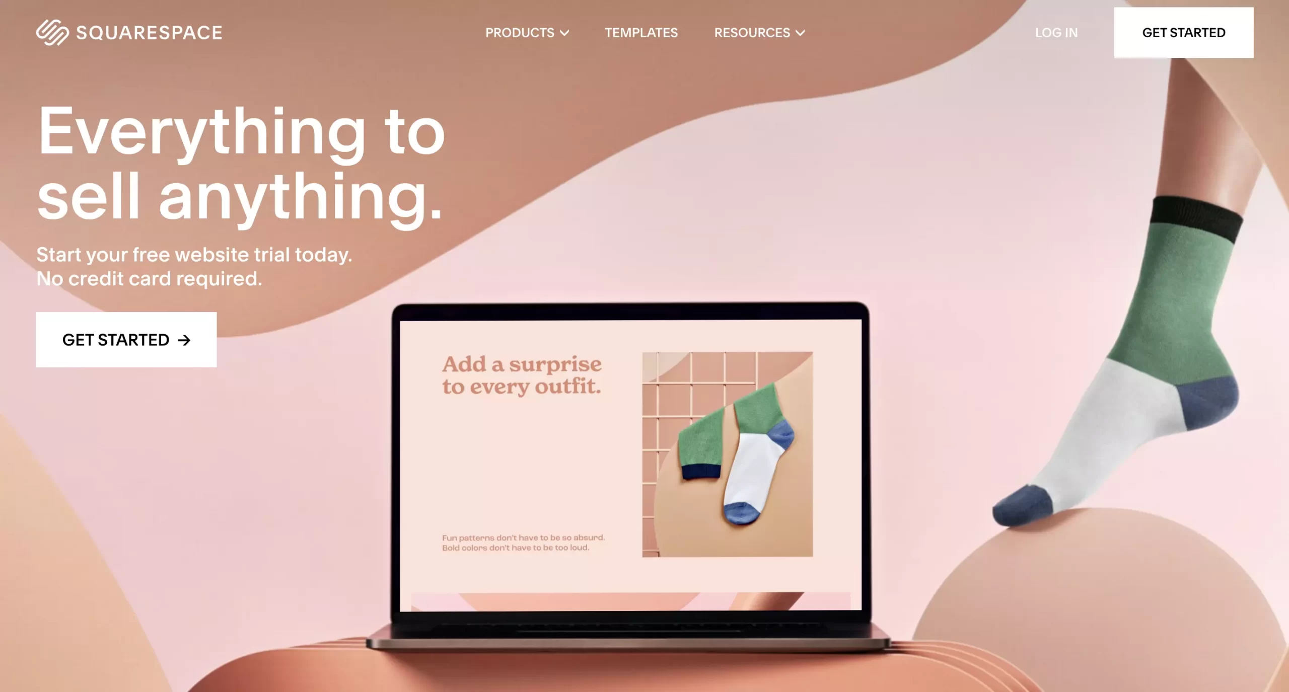 واجهة موقع Squarespace