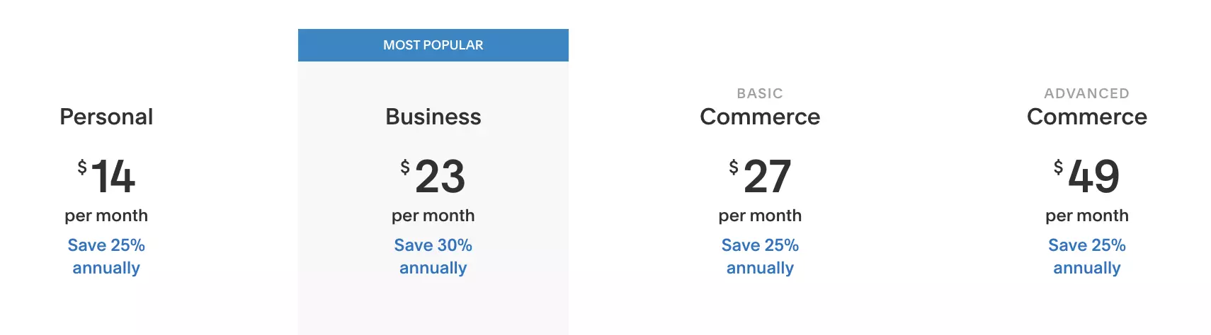 Squarespace vs godaddy: تسعير Squarespace