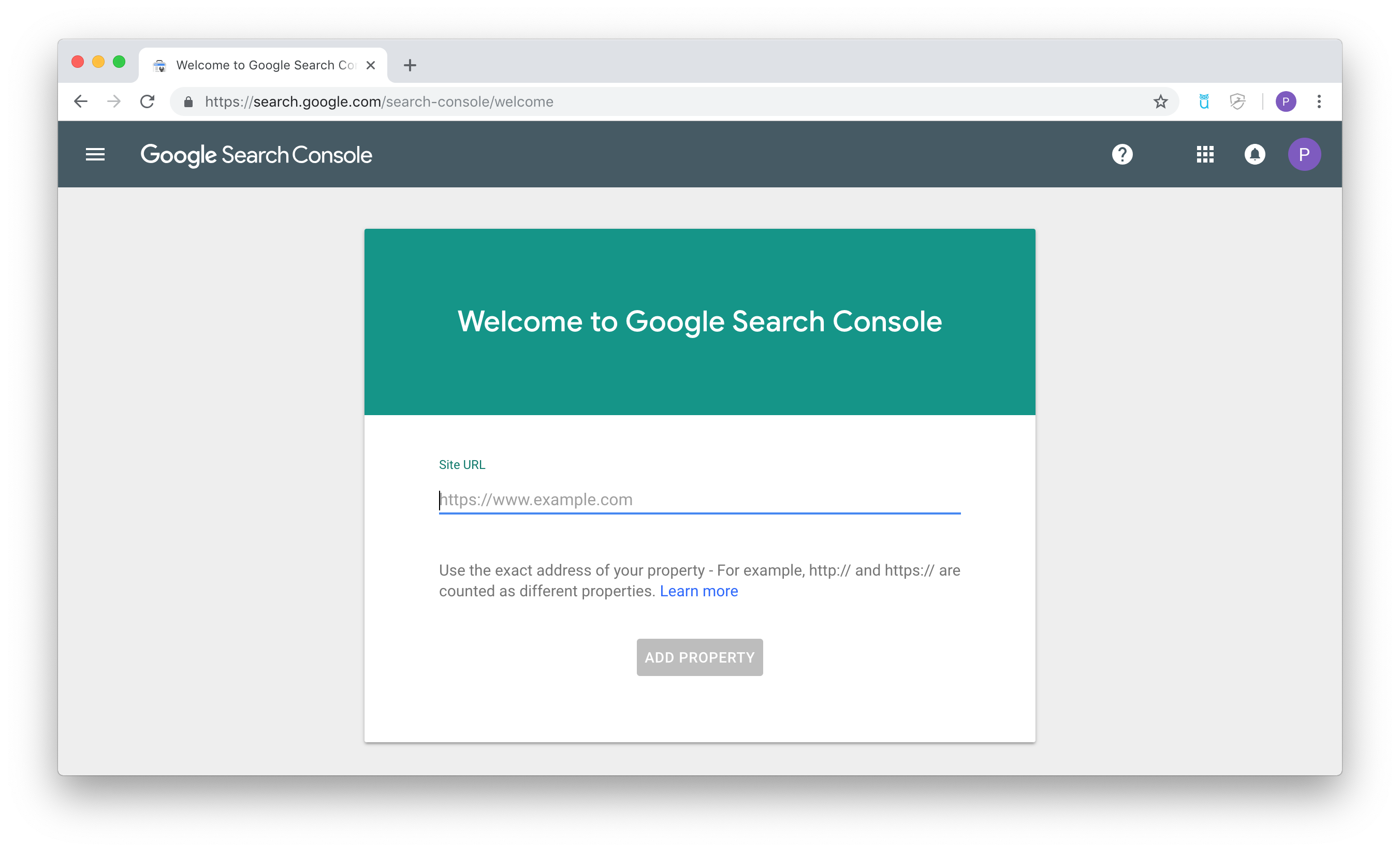 Console di ricerca di Google