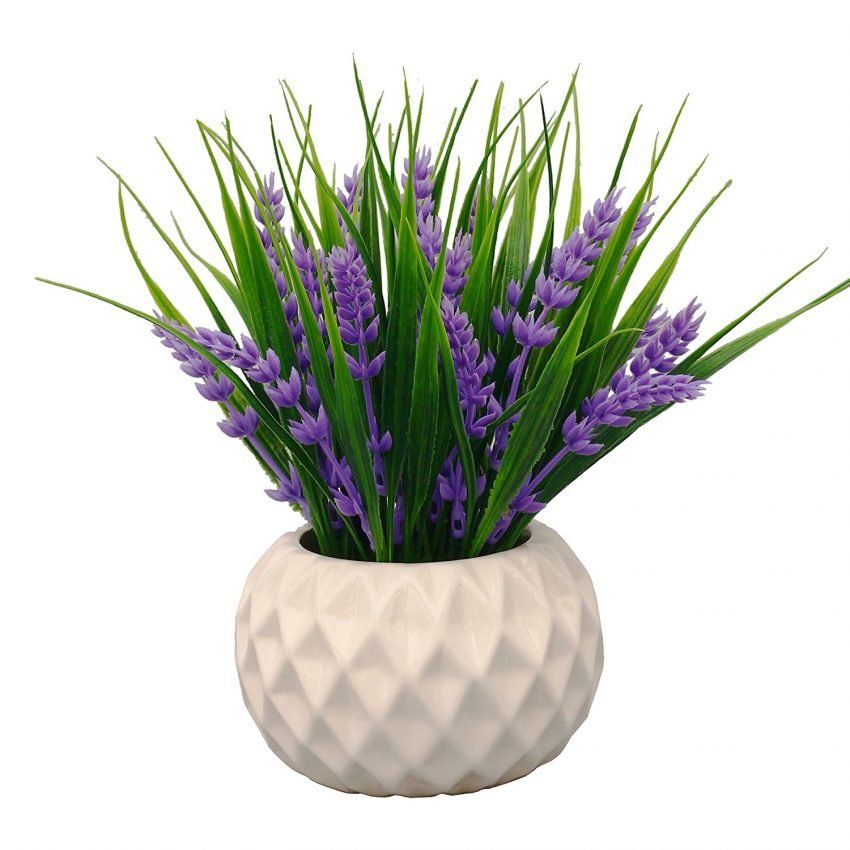 30 Plantas de Mesa de Escritório - Lavanda Artificial