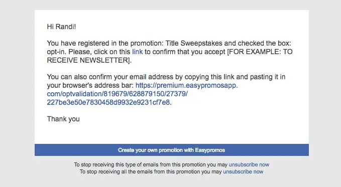 double opt in email example