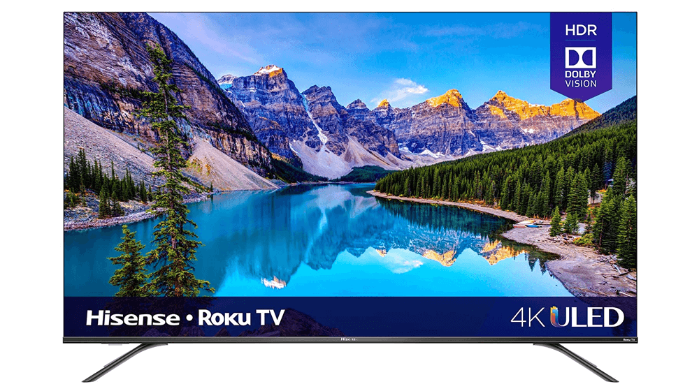 海信 65 英寸 R8 系列杜比視界和全景聲 4K ULED Roku 智能電視，兼容 Alexa 和語音遙控器