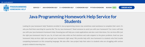 Programaciónhomeworkhelp - Ayuda de asignación de Java