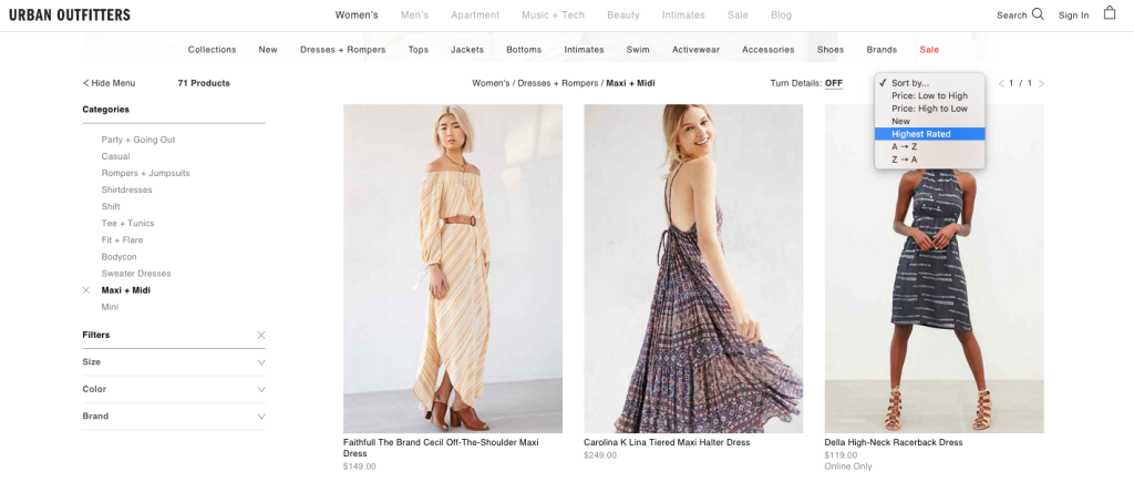 Situs eCommerce mode Urban Outfitters