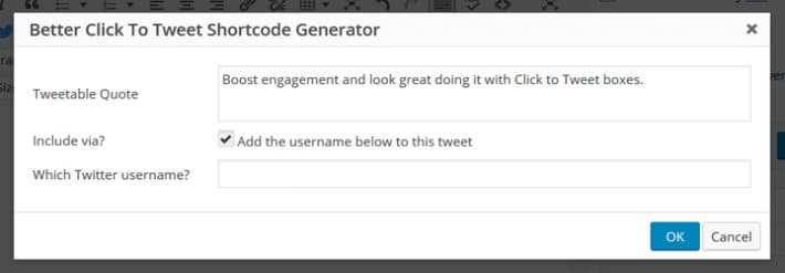 Better-Click-to-Tweet-Generatore di shortcode