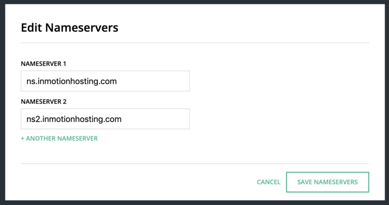 Ini adalah contoh membuat server nama di Hover. Biasanya, Anda harus mengisi server nama primer dan sekunder.