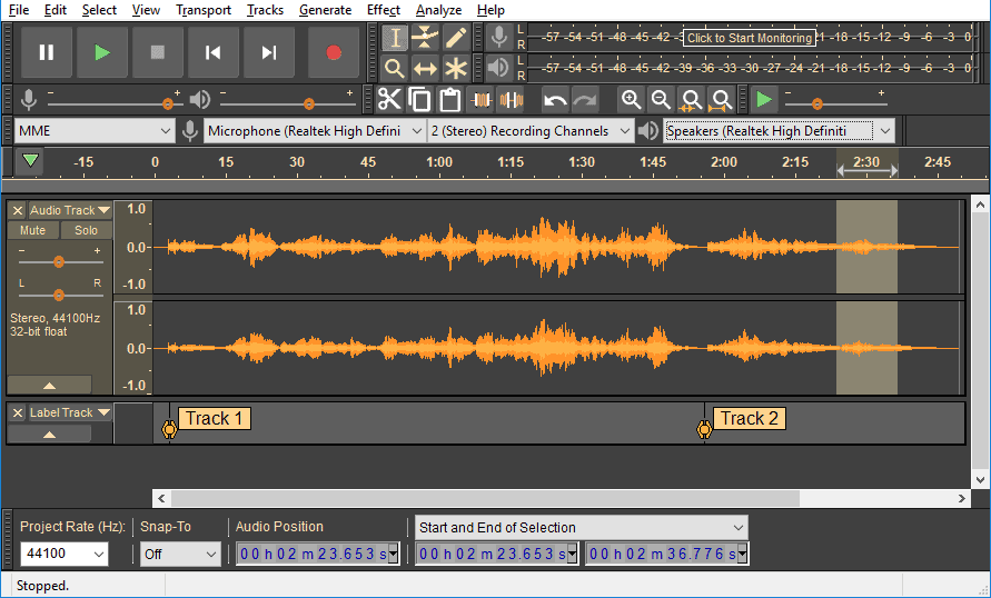 perangkat lunak perekaman podcast - audacity