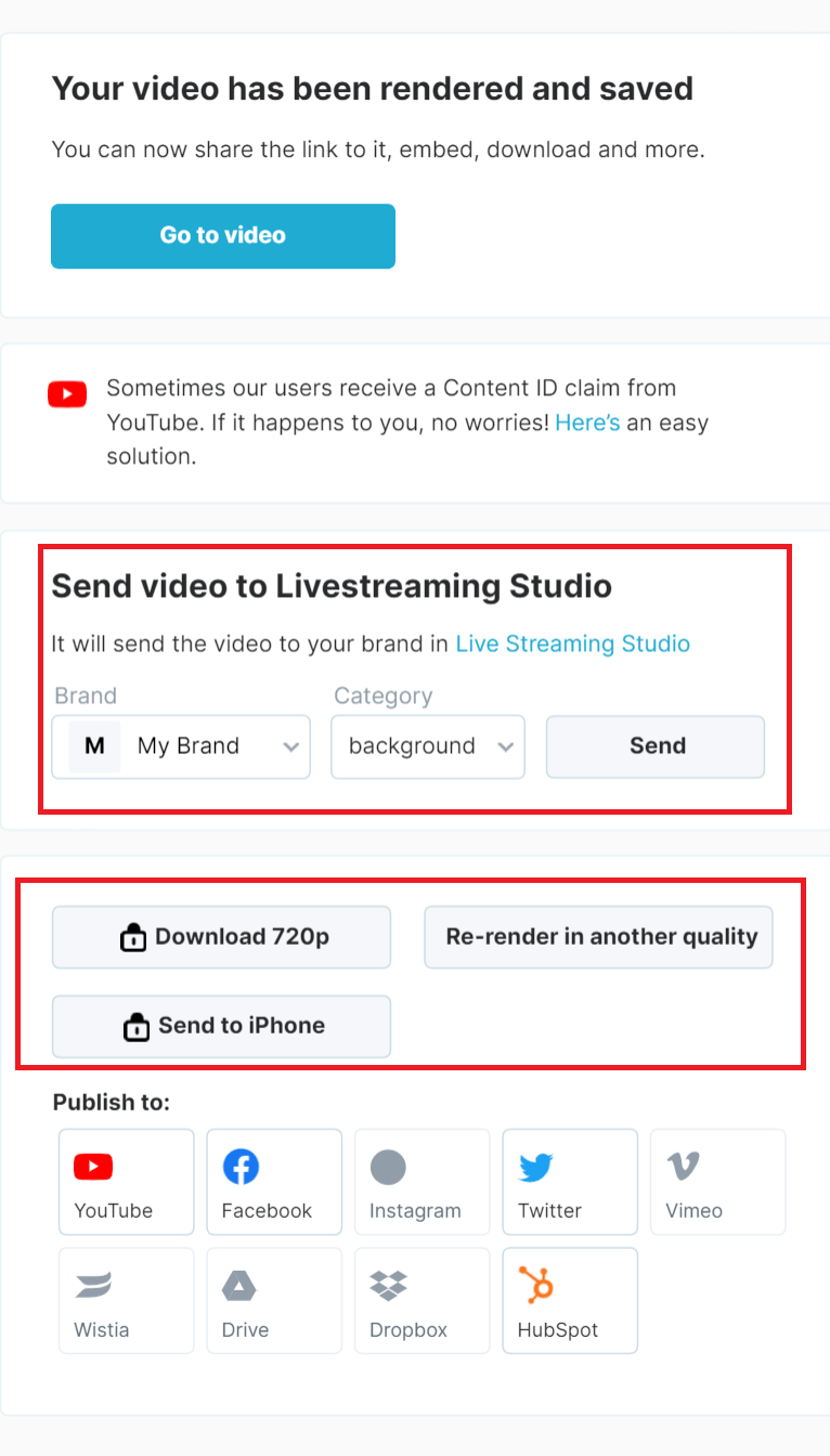 Invia video allo studio di live streaming