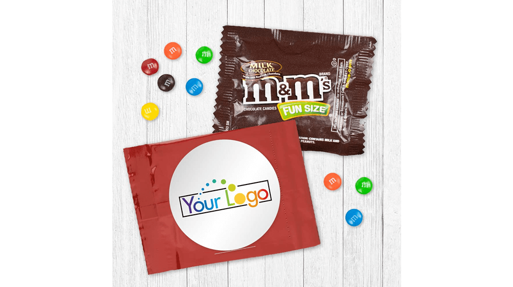 Barang Promosi 50ct Tambahkan Hadiah Ukuran Menyenangkan Permen M&M Logo Anda