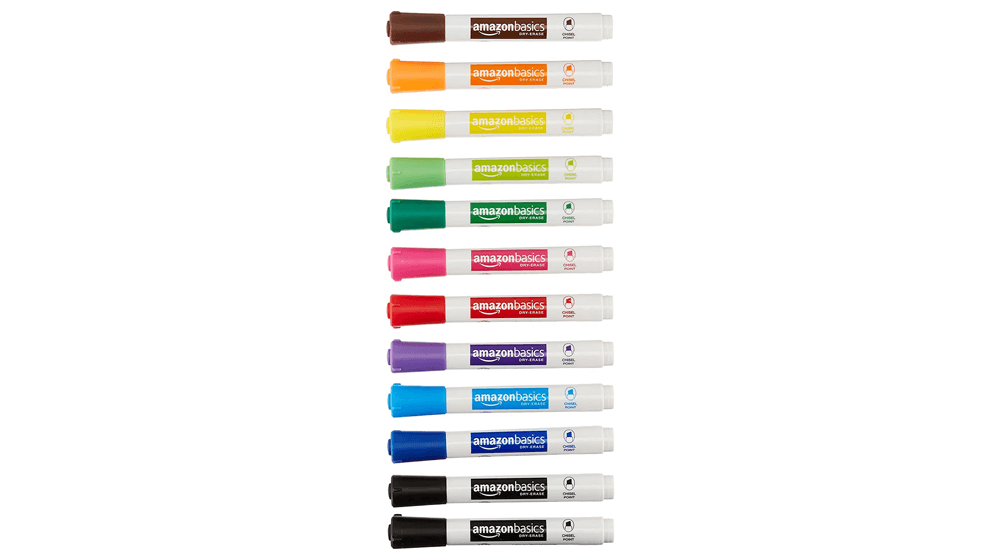 AmazonBasics Dry Erase White Board Markers - Niski zapach