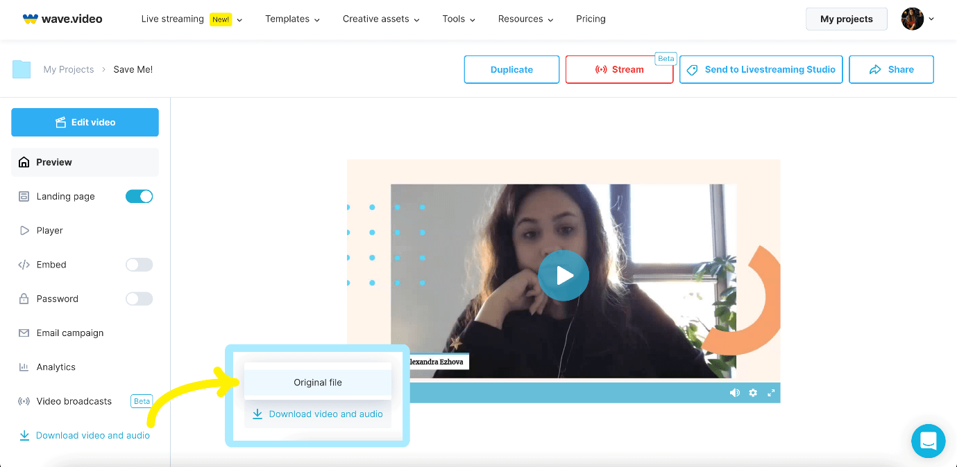 Come registrare video in streaming con Wave.video