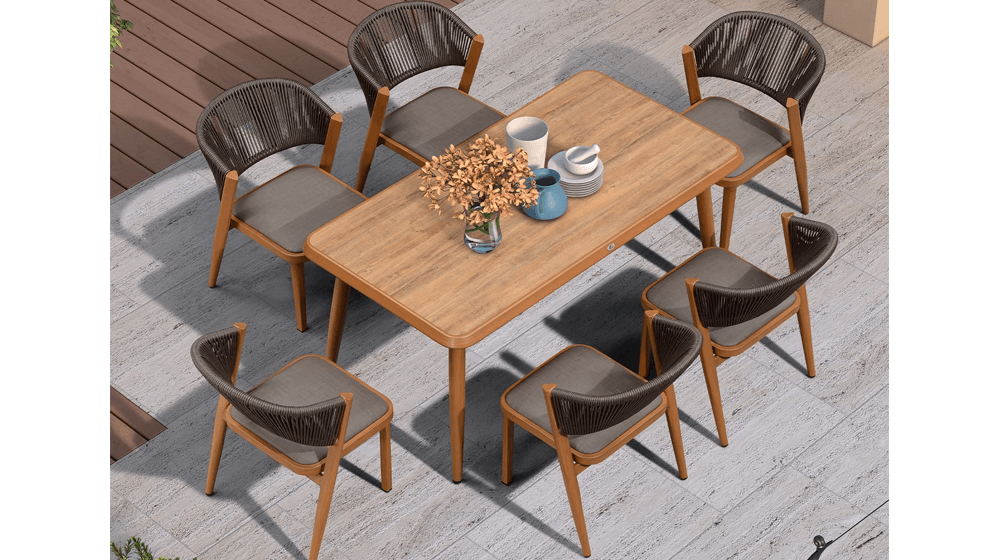 Juego de comedor de exterior de 7 piezas PURPLE LEAF