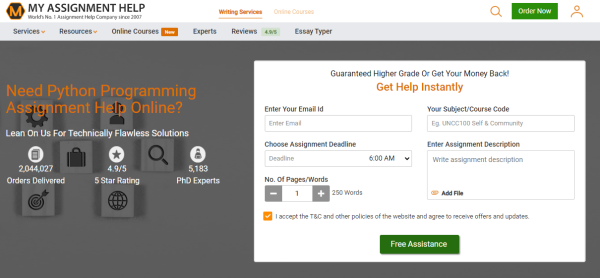 My Assignment Help - ajutor pentru asignarea Python