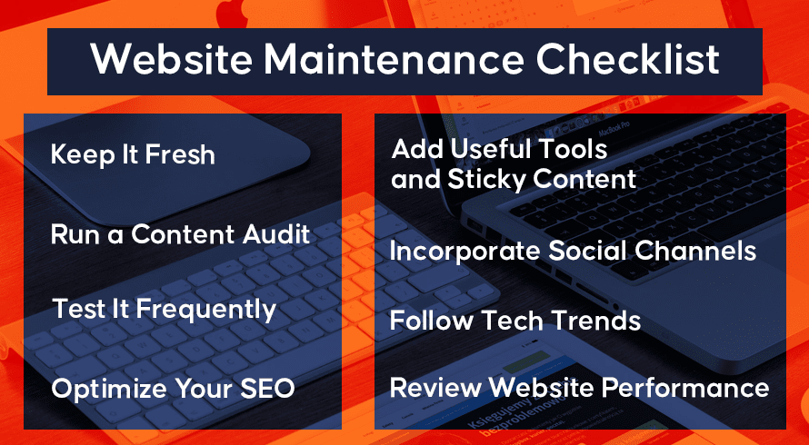 Lista de verificación de mantenimiento del sitio web