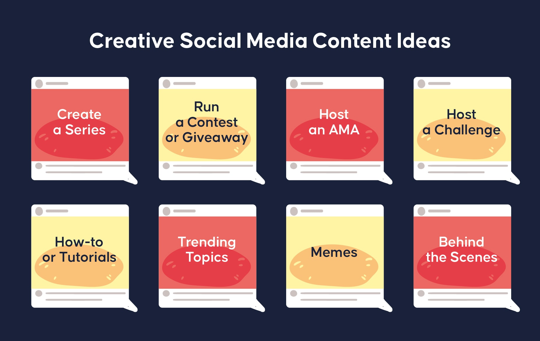 Idee per contenuti creativi sui social media