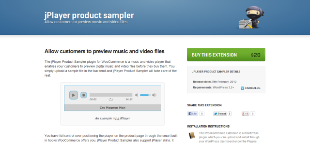 jPlayer product sampler