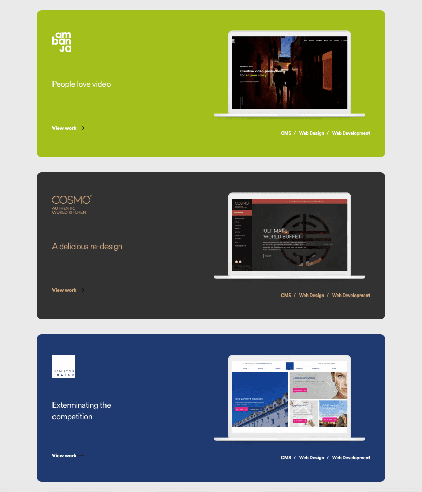 Das Portfolio des Webdesigners